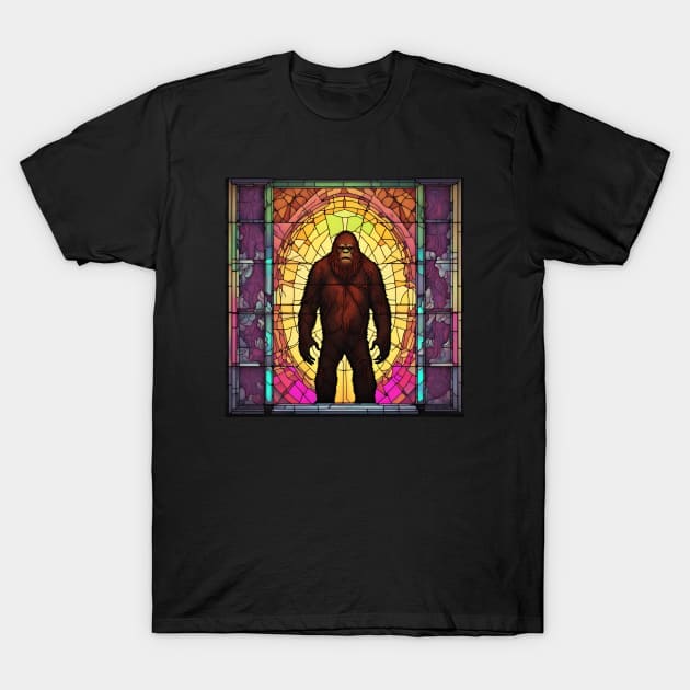 Bigfoot Stained Glass T-Shirt by Lyvershop